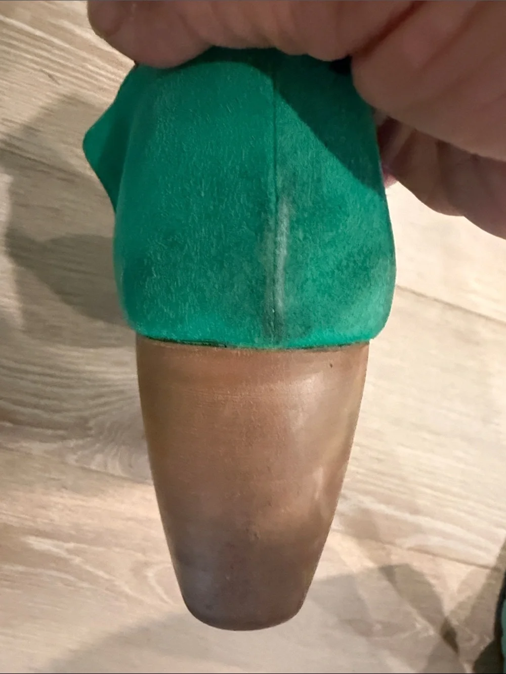 Madewell Teal Suede Wood Wedge Sandals
